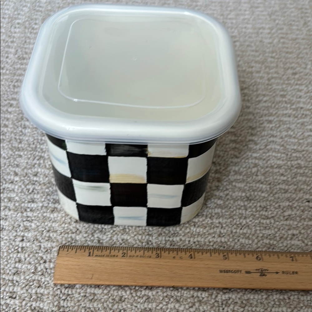 Mackenzie-Childs Courtly Check Enamel Deep Squarage Bowl – Small - Picture 2 of 5